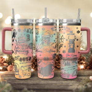 Taylor Swift Music Christmas Custom Stanley Quencher 40oz Stainless Steel Tumbler With Handle - Threewoofs