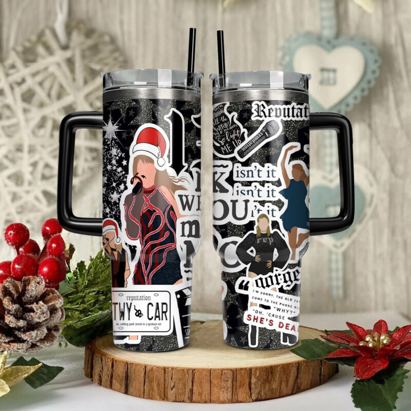 Taylor Swift Music Christmas Custom Stanley Quencher 40oz Stainless Steel Tumbler With Handle - Threewoofs - Image 3