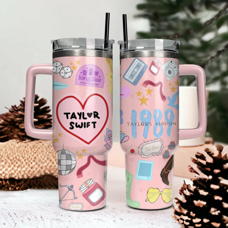 Taylor Swift Music Christmas Custom Stanley Quencher 40oz Stainless Steel Tumbler With Handle - Threewoofs - Image 5