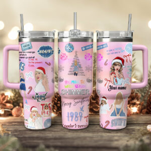 Taylor Swift Music Christmas Custom Stanley Quencher 40oz Stainless Steel Tumbler With Handle - Threewoofs