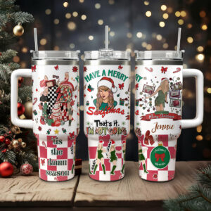 Taylor Swift Music Christmas Custom Stanley Quencher 40oz Stainless Steel Tumbler With Handle - Threewoofs