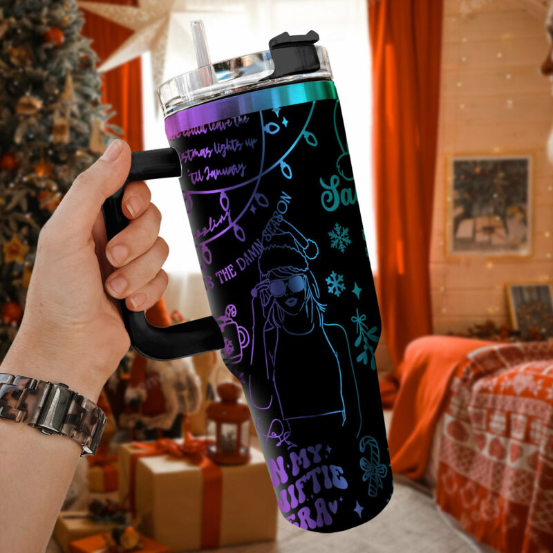 Taylor Swift Music Christmas Custom Stanley Quencher 40oz Stainless Steel Tumbler With Handle - Threewoofs - Image 2