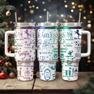 Taylor Swift Music Christmas Custom Stanley Quencher 40oz Stainless Steel Tumbler With Handle - Threewoofs