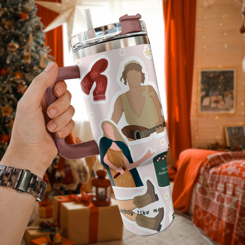 Taylor Swift Music Christmas Custom Stanley Quencher 40oz Stainless Steel Tumbler With Handle - Threewoofs - Image 4
