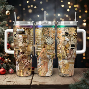 Taylor Swift Music Custom Stanley Quencher 40oz Stainless Steel Tumbler With Handle - Threewoofs