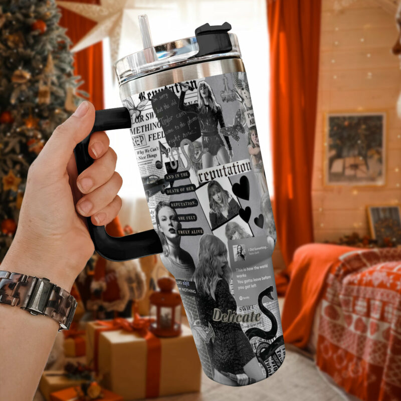 Taylor Swift Music Custom Stanley Quencher 40oz Stainless Steel Tumbler With Handle - Threewoofs - Image 3