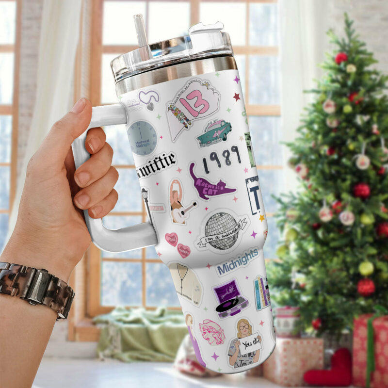 Taylor Swift Music Custom Stanley Quencher 40oz Stainless Steel Tumbler With Handle - Threewoofs - Image 3