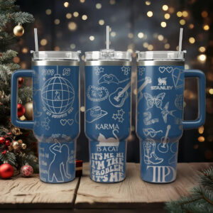 Taylor Swift Music Custom Stanley Quencher 40oz Stainless Steel Tumbler With Handle - Threewoofs
