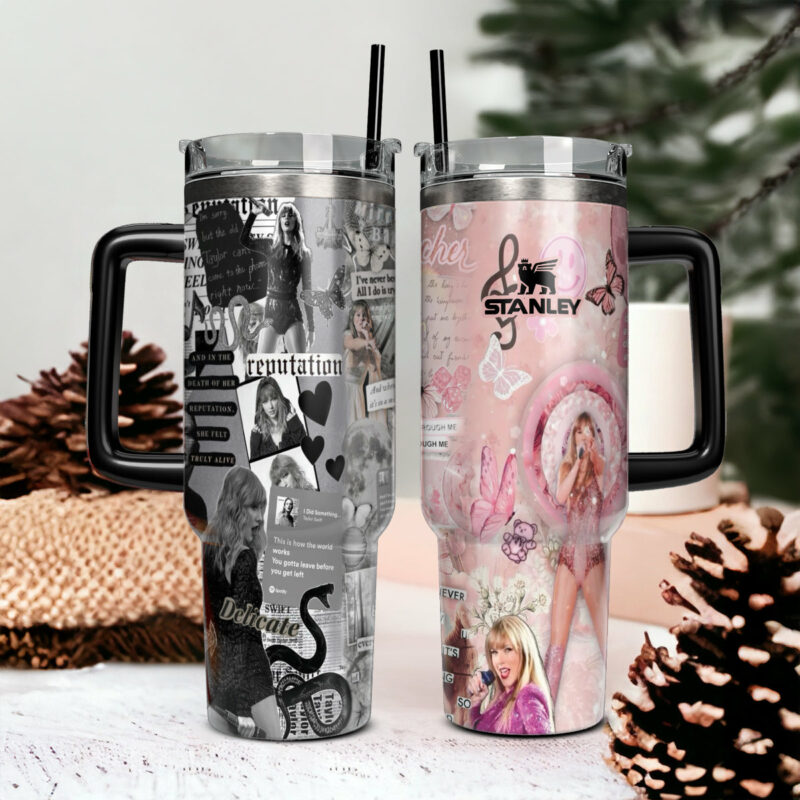 Taylor Swift Music Custom Stanley Quencher 40oz Stainless Steel Tumbler With Handle - Threewoofs - Image 2