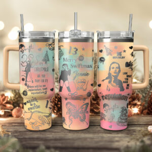 Taylor Swift Music Custom Stanley Quencher 40oz Stainless Steel Tumbler With Handle - Threewoofs