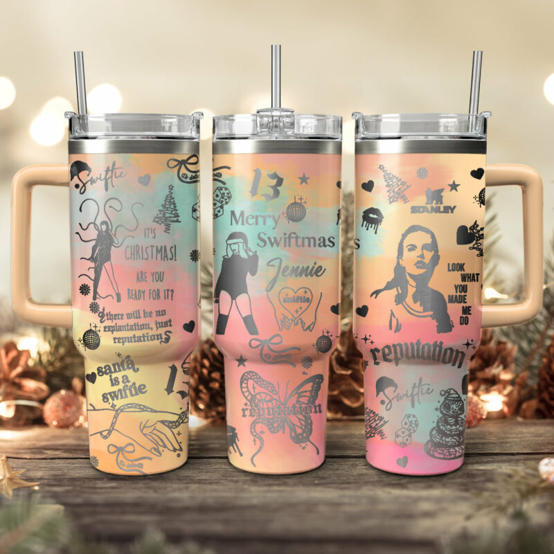 Taylor Swift Music Custom Stanley Quencher 40oz Stainless Steel Tumbler With Handle - Threewoofs