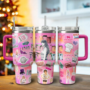 Taylor Swift Music Custom Stanley Quencher 40oz Stainless Steel Tumbler With Handle - Threewoofs
