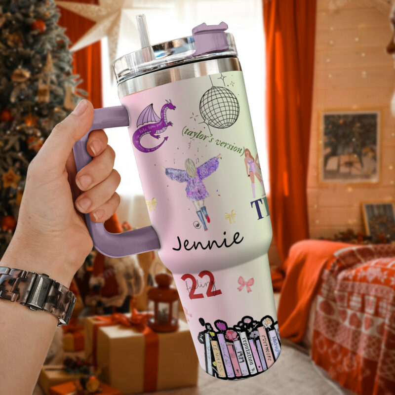 Taylor Swift Music Custom Stanley Quencher 40oz Stainless Steel Tumbler With Handle - Threewoofs - Image 2