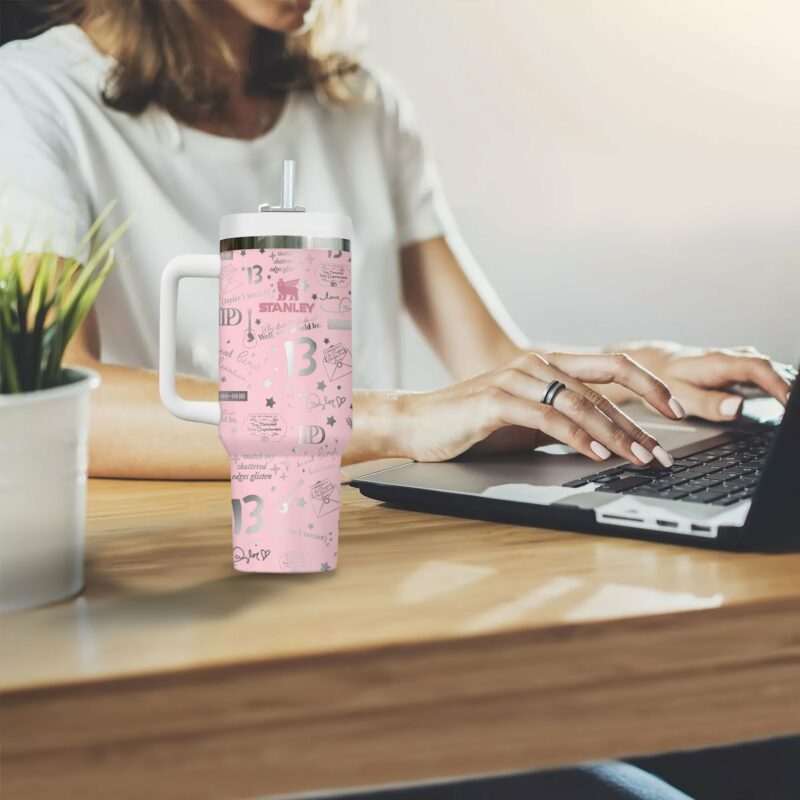 Taylor Swift Music Custom Stanley Quencher 40oz Stainless Steel Tumbler With Handle - Threewoofs - Image 5