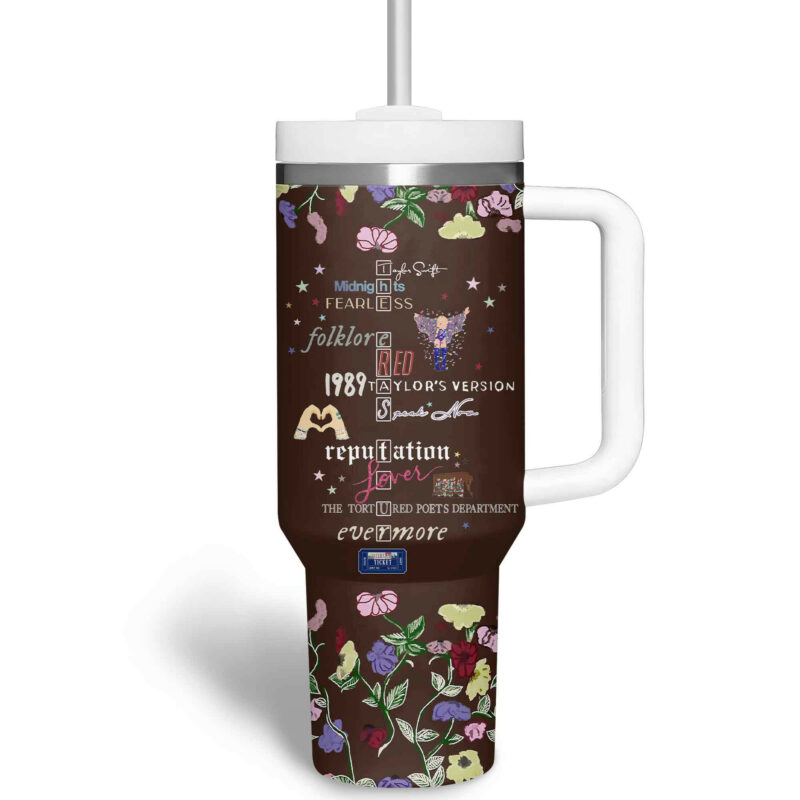 Taylor Swift Music Custom Stanley Quencher 40oz Stainless Steel Tumbler With Handle - Threewoofs - Image 4