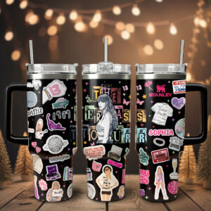 Taylor Swift Music Custom Stanley Quencher 40oz Stainless Steel Tumbler With Handle - Threewoofs