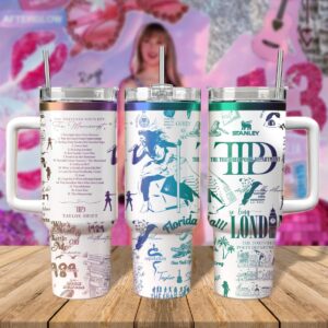 Taylor Swift Music Custom Stanley Quencher 40oz Stainless Steel Tumbler With Handle - Threewoofs