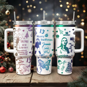 Taylor Swift Music Custom Stanley Quencher 40oz Stainless Steel Tumbler With Handle - Threewoofs
