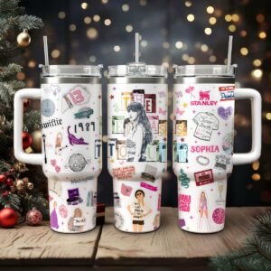 Taylor Swift Music Custom Stanley Quencher 40oz Stainless Steel Tumbler With Handle - Threewoofs