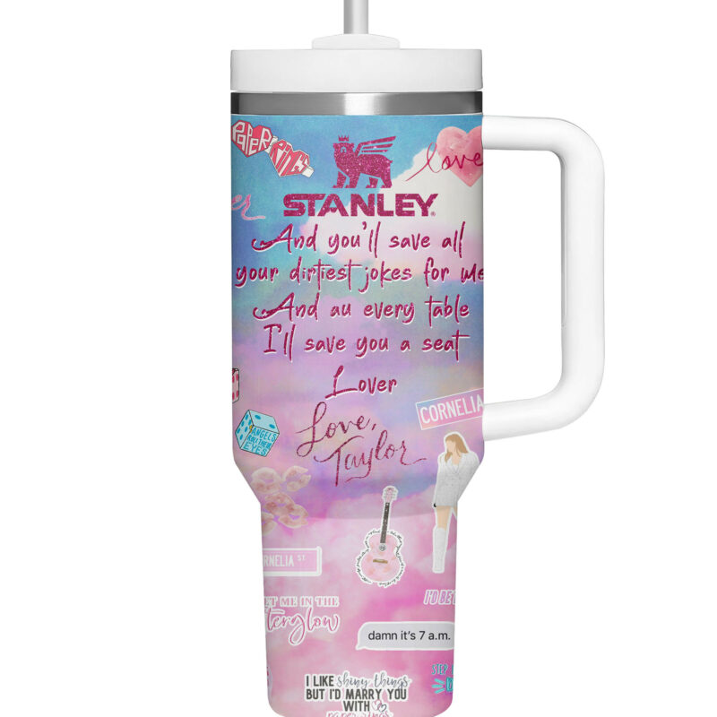 Taylor Swift Music Custom Stanley Quencher 40oz Stainless Steel Tumbler With Handle - Threewoofs - Image 4