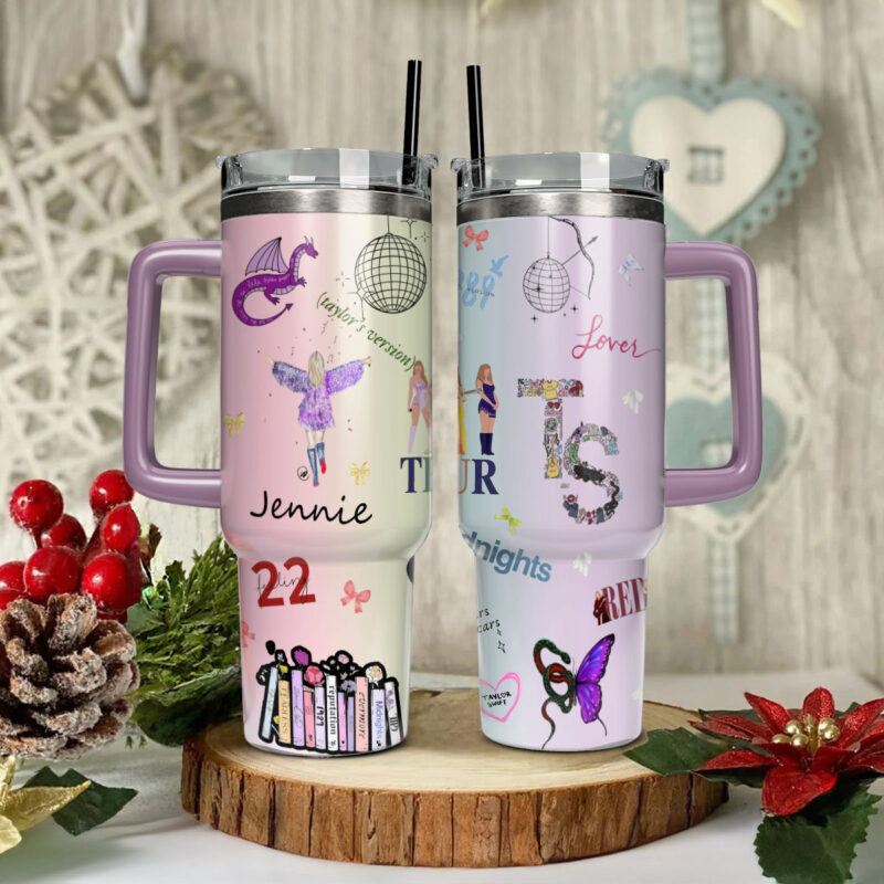 Taylor Swift Music Custom Stanley Quencher 40oz Stainless Steel Tumbler With Handle - Threewoofs - Image 3