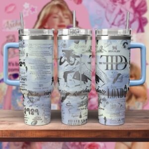 Taylor Swift Music Custom Stanley Quencher 40oz Stainless Steel Tumbler With Handle - Threewoofs