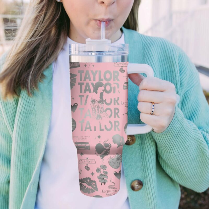 Taylor Swift Music Custom Stanley Quencher 40oz Stainless Steel Tumbler With Handle - Threewoofs - Image 2