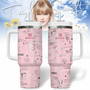 Taylor Swift Music Custom Stanley Quencher 40oz Stainless Steel Tumbler With Handle - Threewoofs