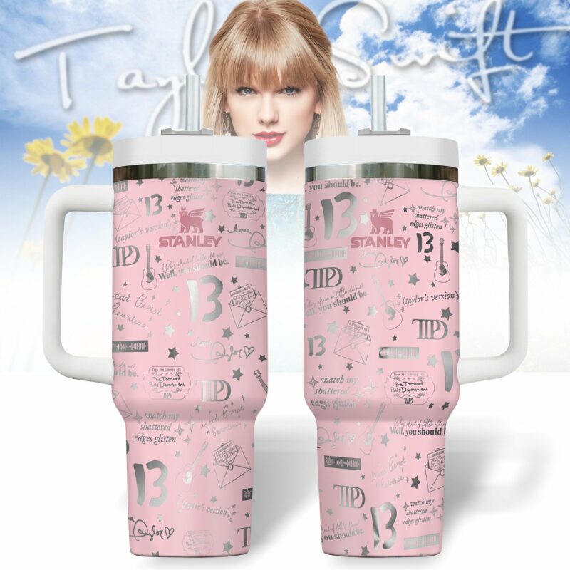 Taylor Swift Music Custom Stanley Quencher 40oz Stainless Steel Tumbler With Handle - Threewoofs