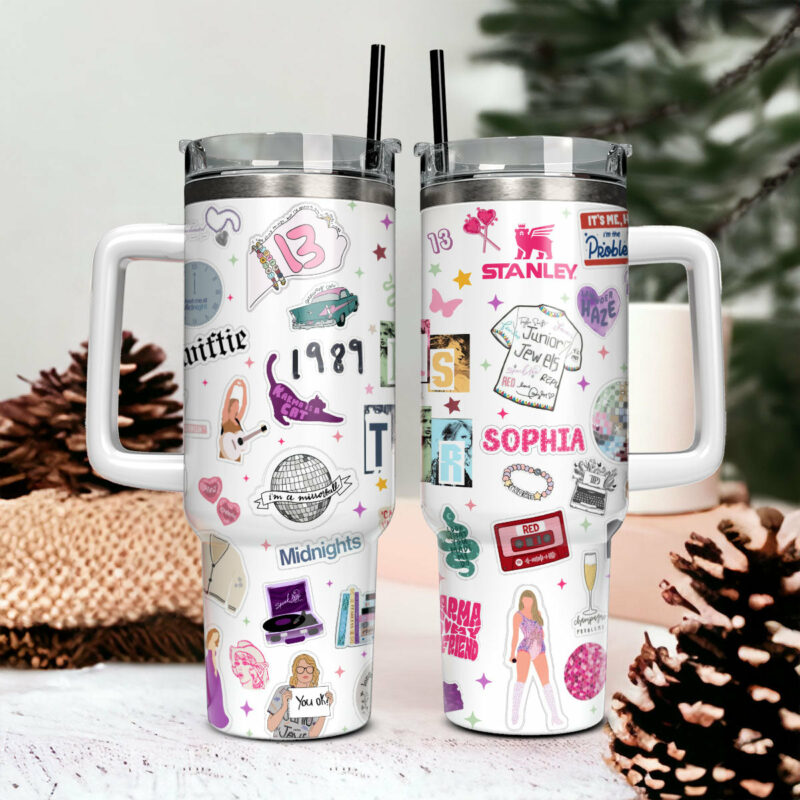Taylor Swift Music Custom Stanley Quencher 40oz Stainless Steel Tumbler With Handle - Threewoofs - Image 2