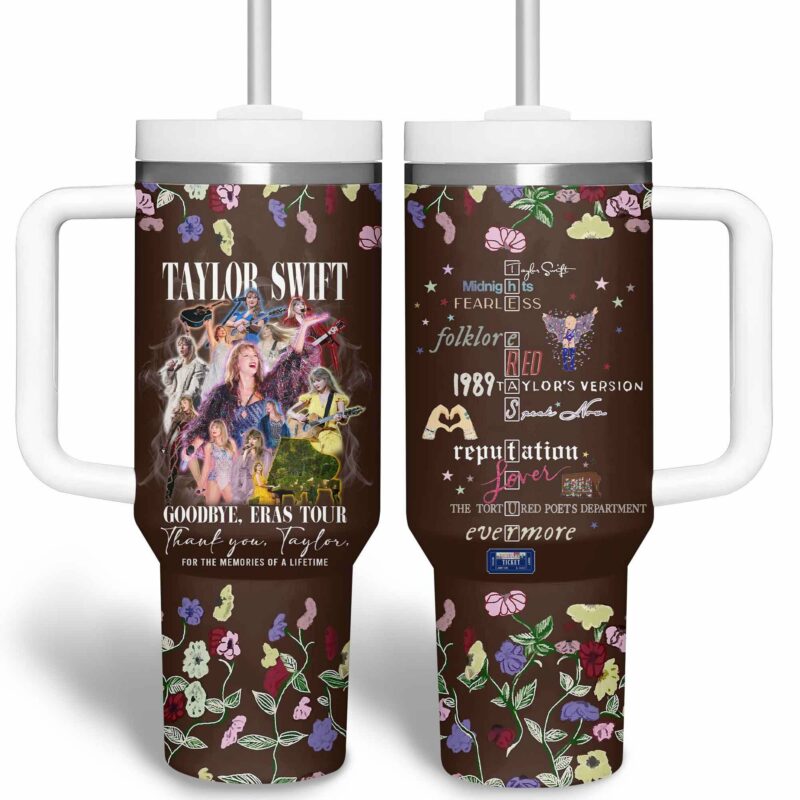 Taylor Swift Music Custom Stanley Quencher 40oz Stainless Steel Tumbler With Handle - Threewoofs