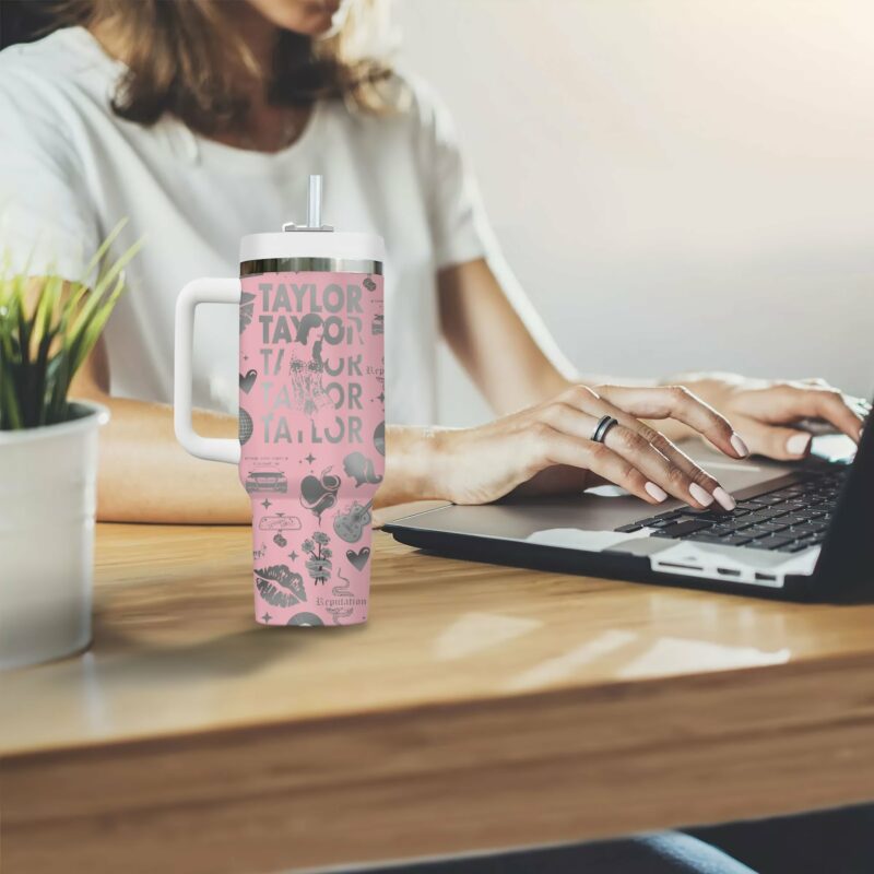 Taylor Swift Music Custom Stanley Quencher 40oz Stainless Steel Tumbler With Handle - Threewoofs - Image 5