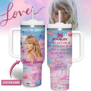 Taylor Swift Music Custom Stanley Quencher 40oz Stainless Steel Tumbler With Handle - Threewoofs