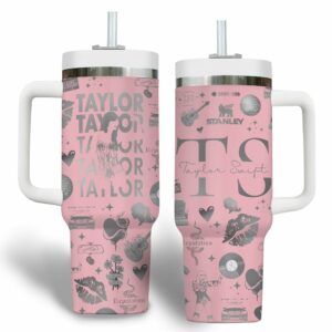 Taylor Swift Music Custom Stanley Quencher 40oz Stainless Steel Tumbler With Handle - Threewoofs