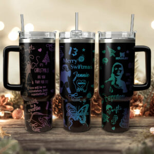 Taylor Swift Music Custom Stanley Quencher 40oz Stainless Steel Tumbler With Handle - Threewoofs