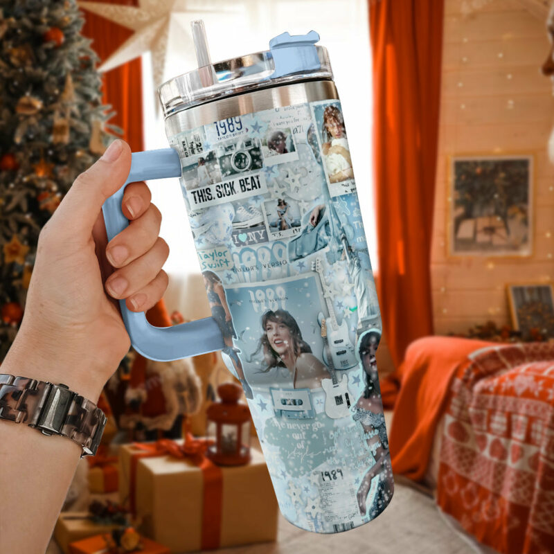 Taylor Swift Music Custom Stanley Quencher 40oz Stainless Steel Tumbler With Handle - Threewoofs - Image 3