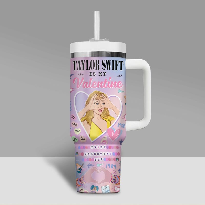 Taylor Swift Music Valentine Custom Stanley Quencher 40oz Stainless Steel Tumbler With Handle - Threewoofs - Image 2