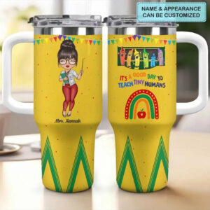 Teacher Custom Stanley Quencher 40oz Stainless Steel Tumbler With Handle - Threewoofs