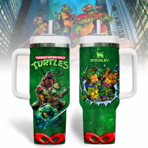 Teenage Mutant Ninja Turtles Movies Custom Stanley Quencher 40oz Stainless Steel Tumbler With Handle - Threewoofs