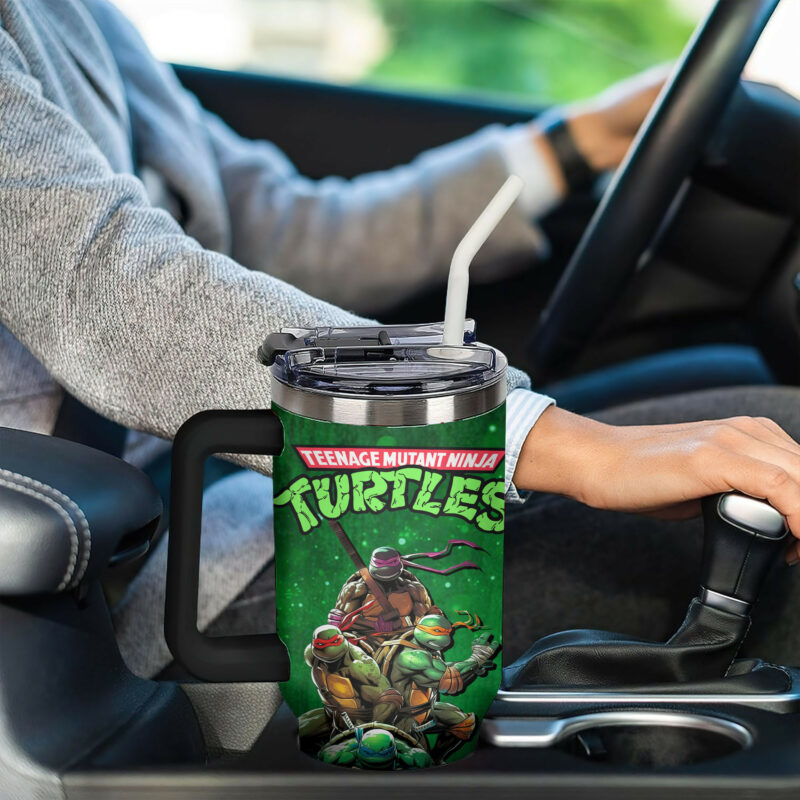 Teenage Mutant Ninja Turtles Movies Custom Stanley Quencher 40oz Stainless Steel Tumbler With Handle - Threewoofs - Image 5
