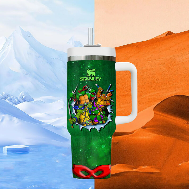 Teenage Mutant Ninja Turtles Movies Custom Stanley Quencher 40oz Stainless Steel Tumbler With Handle - Threewoofs - Image 6