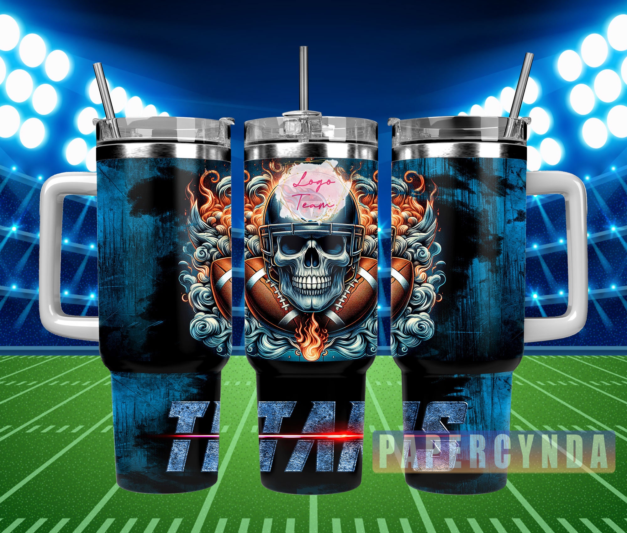 Football Skull Tumbler – Keep Drinks Hot or Cold in Style!