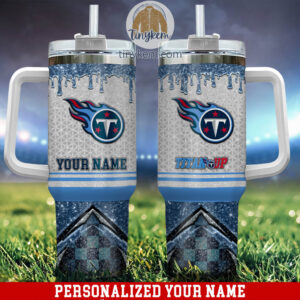 Customizable Titans Fan Tumbler with Handle - Show Your Team Spirit!
