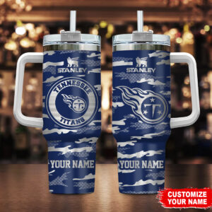 Customizable Tennessee Titans Camouflage Tumbler - Personalized with Your Name