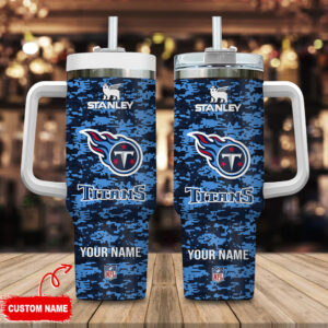 Personalized NFL Team Tumbler with Handle - Custom Name Gift