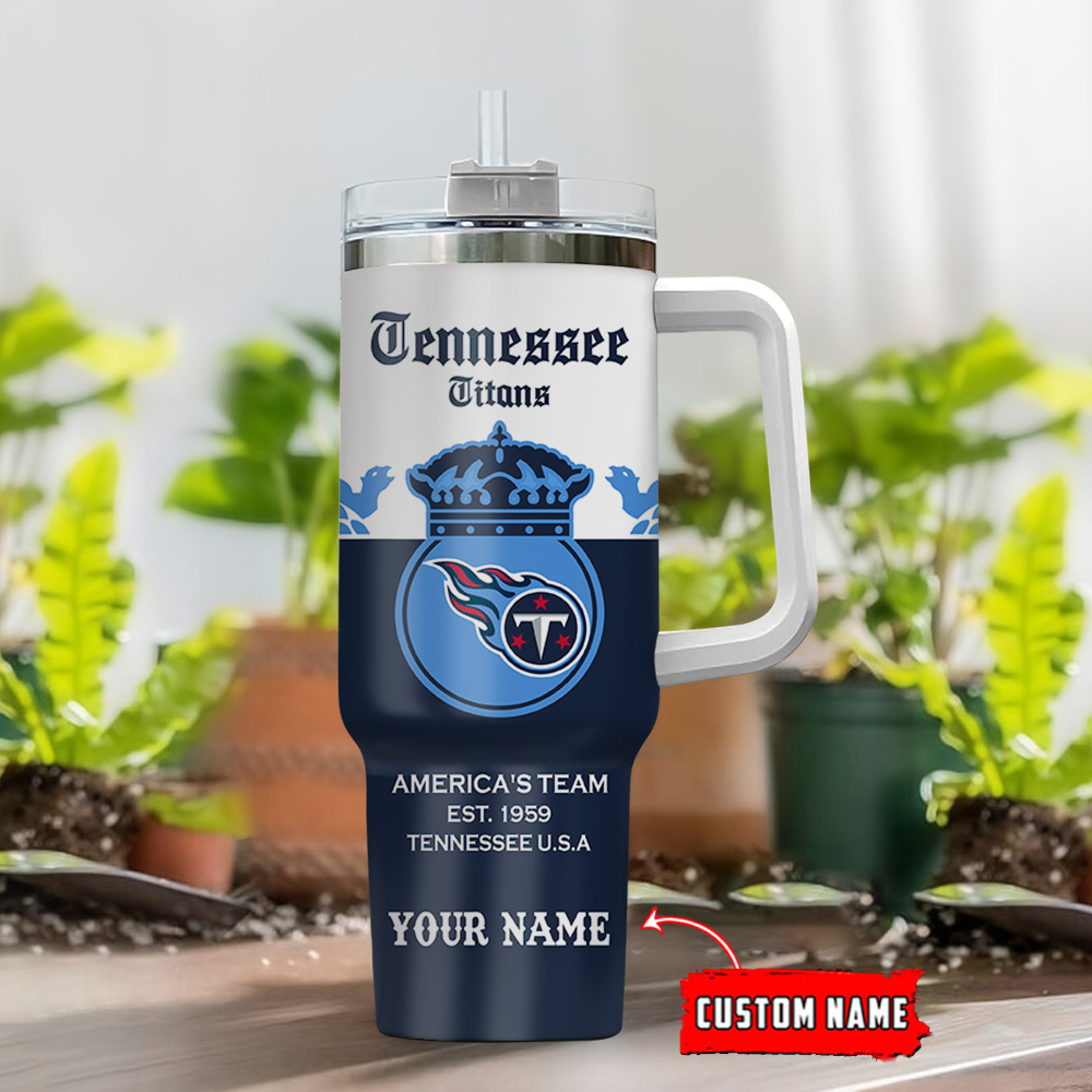Custom Tennessee Titans Tumbler with Straw - Personalized Fan Gift - Image 2