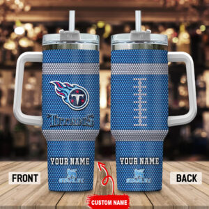 Customizable Football Team Tumbler with Handle & Straw - Personalized Gift