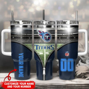 Custom NFL Team Tumbler with Handle - Personalize Your Name & Number