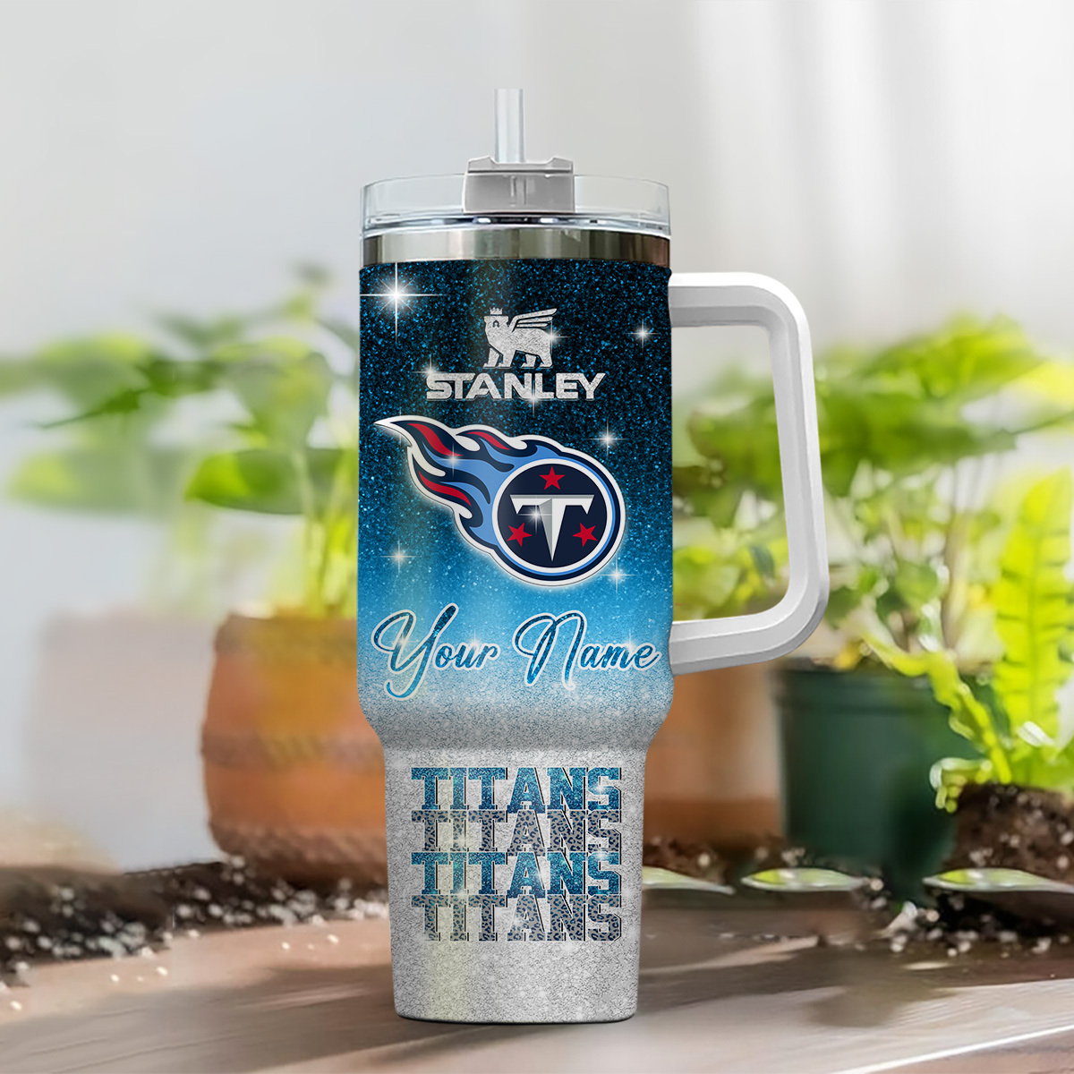 Customizable NFL Team Tumbler with Handle – Personalized Travel Mug - Image 2