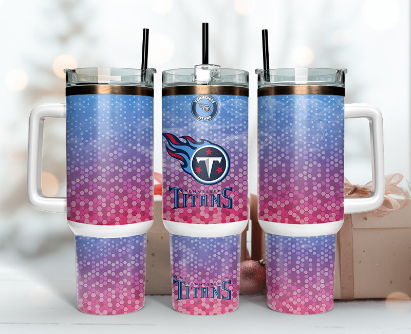 Tennessee Titans Gradient Tumbler with Handle & Straw – Perfect for Fans
